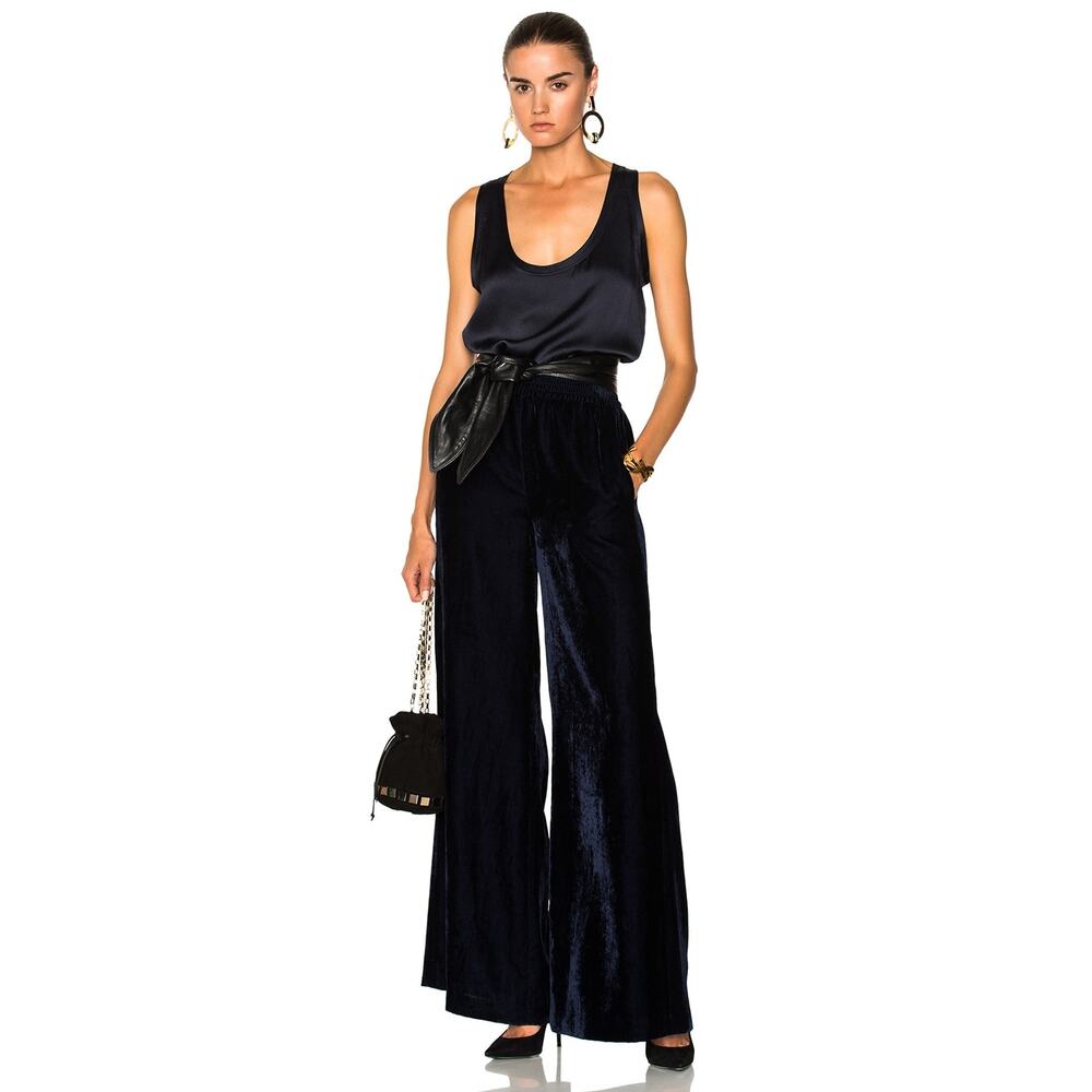 Nili Lotan dark navy Harlow velvet pants size 4